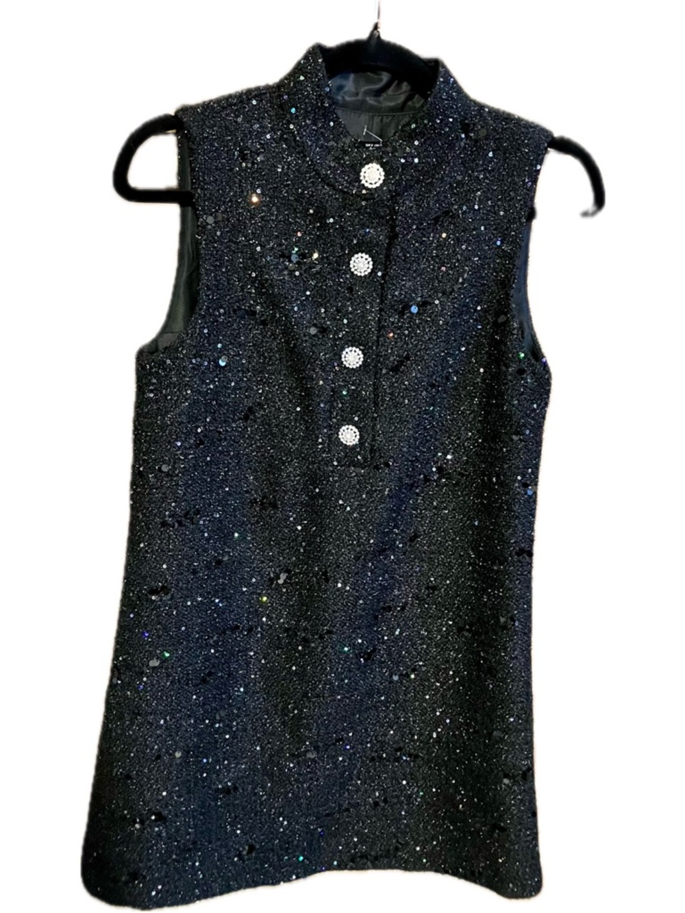 Zara Black Mini Dress with Sparkle Accents